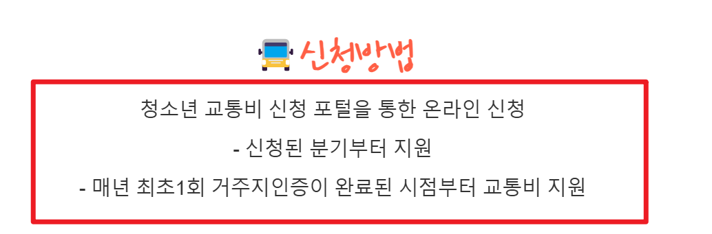 경기도 어린이청소년 교통비 지원