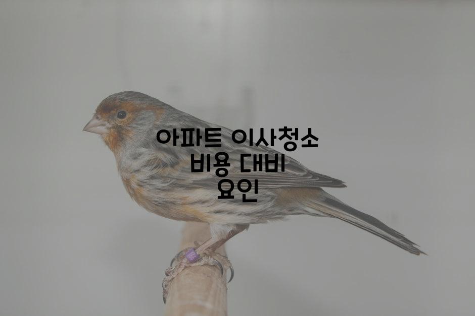 아파트 이사청소 비용 대비 요인