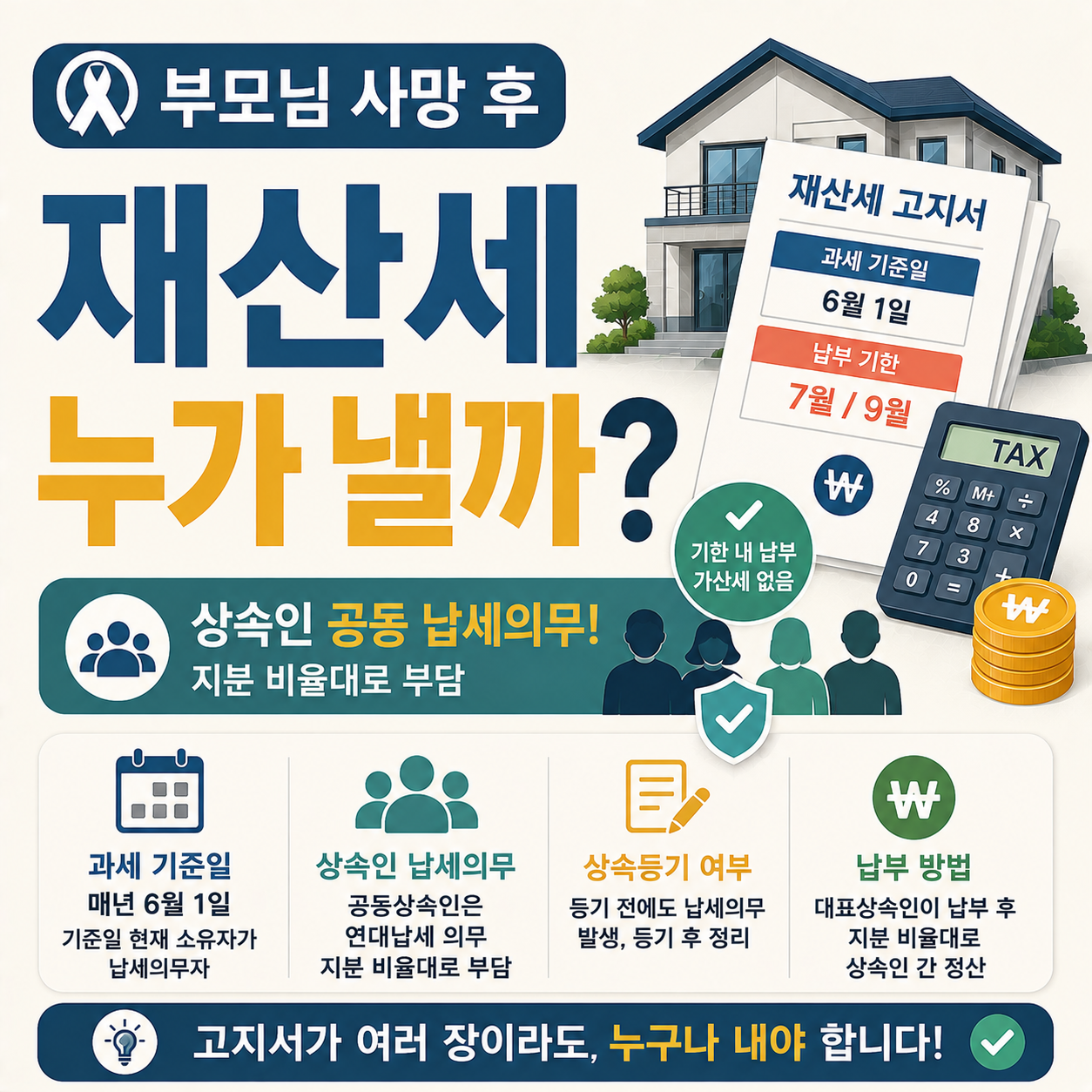 부모님 사망 후 재산세 고지서 관련 안내 이미지