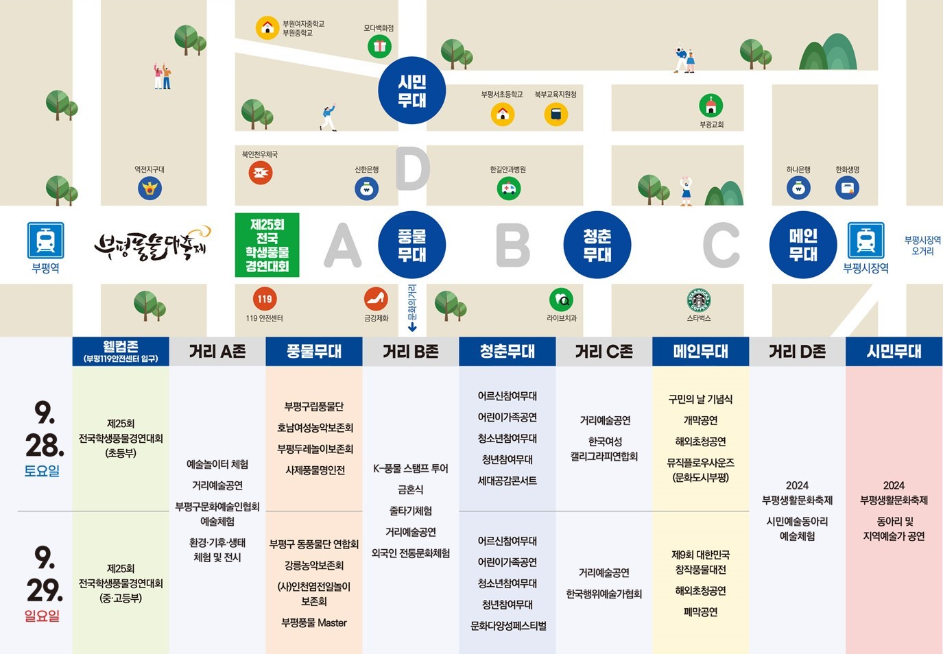 행사장 배치도 및 프로그램