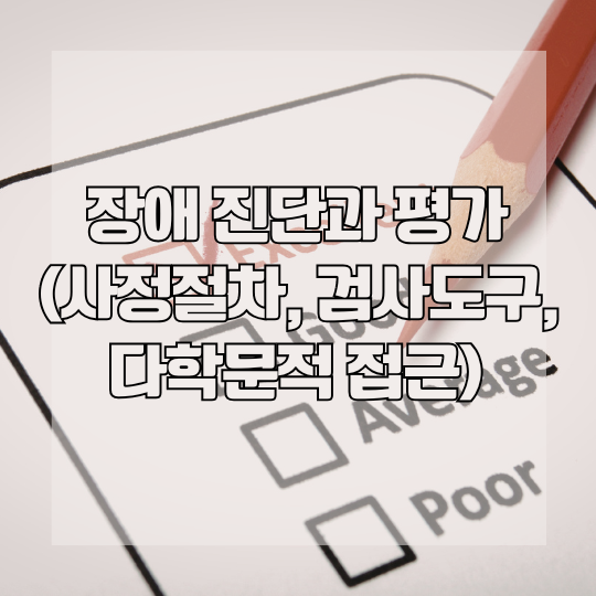 장애 진단과 평가 (사정절차, 검사도구, 다학문적 접근)