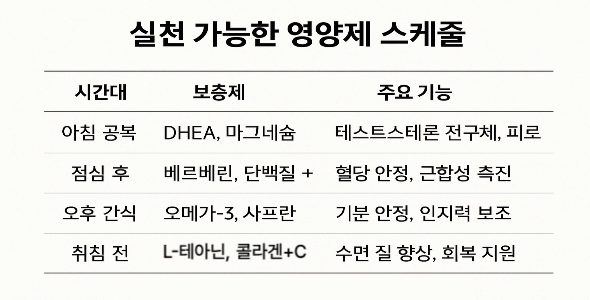 실천 가능한 영양제 스케줄