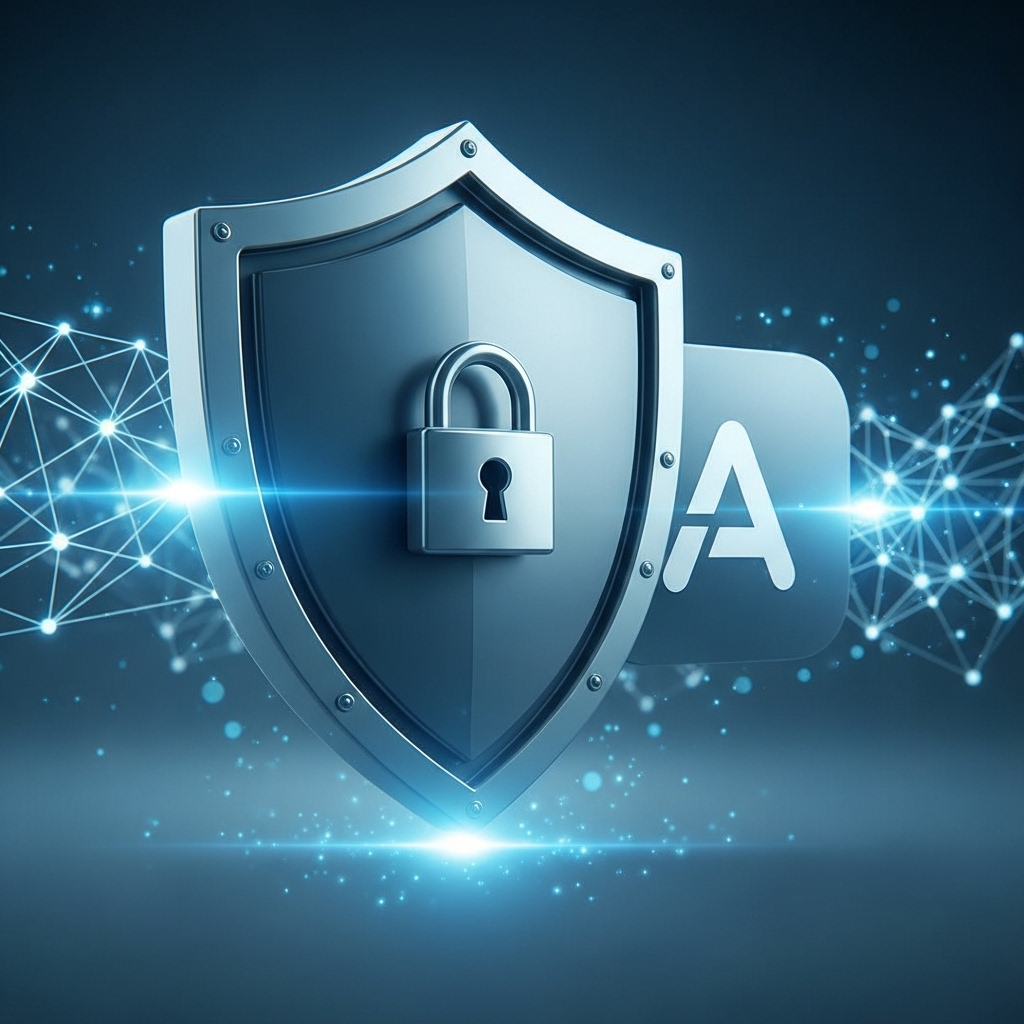 윈도우 방화벽이 악성 앱을 차단하는 모습을 상징하는 파란색 방패 아이콘과 붉은색 차단 표시.