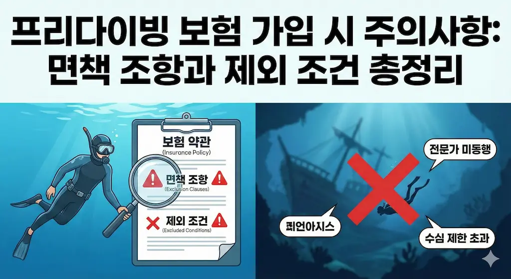 프리다이빙 보험 가입 시 주의사항: 면책 조항과 제외 조건 총정리