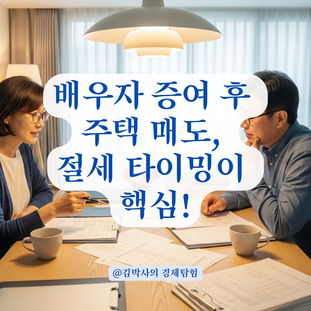 배우자 증여 후 주택 매도 시, 양도소득세 부담 줄이는 실전 전략.
