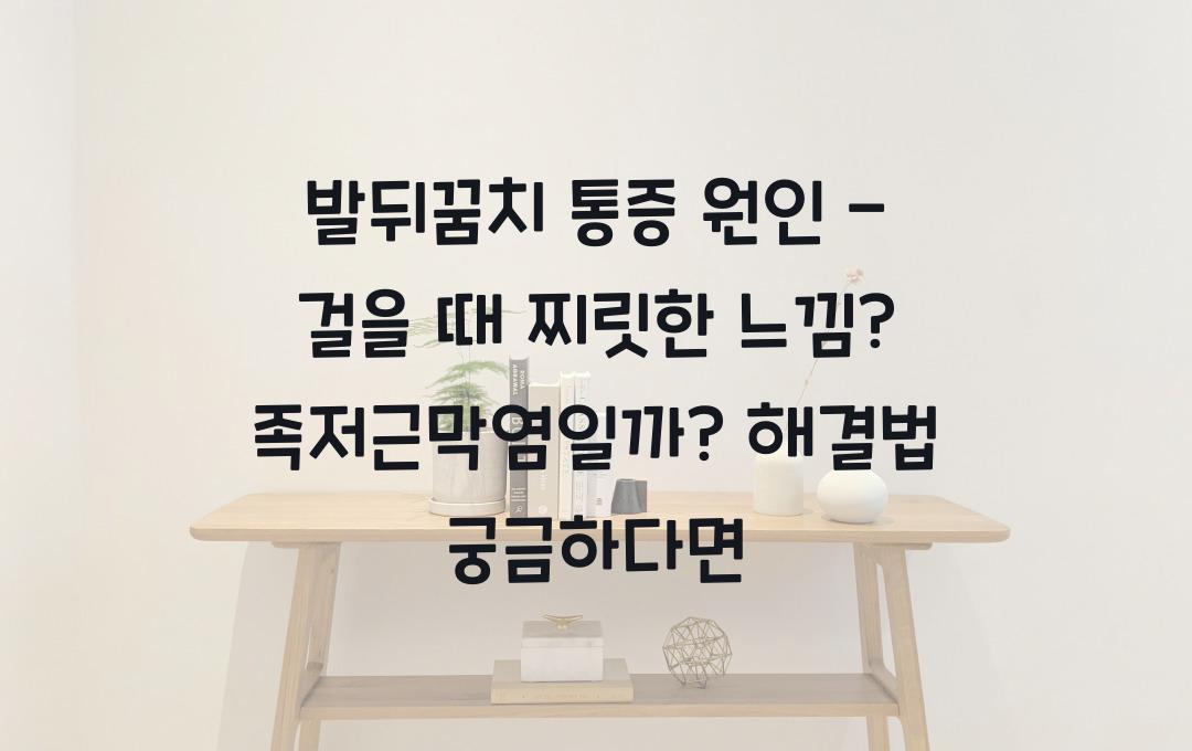 발뒤꿈치 통증 원인 - 걸을 때 찌릿한 느낌? 족저근막염일까?