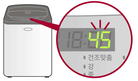 세탁기 전원이 켜지나요?