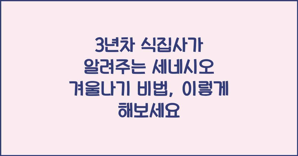 3년차 식집사가 알려주는 세네시오 겨울나기 비법