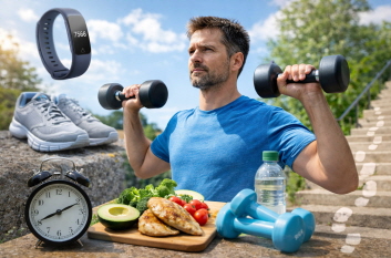 기초 체력을 키우는 남성의 모습