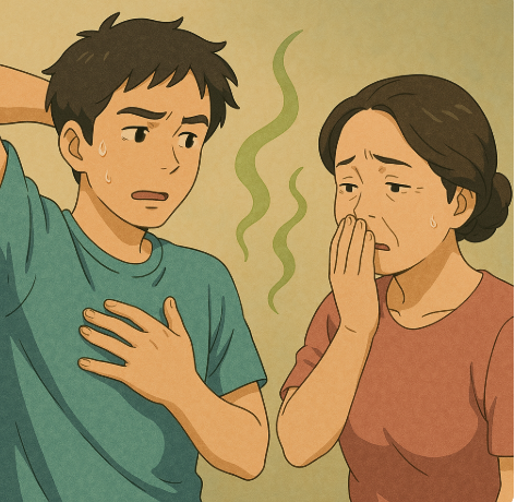 몸냄새와 입냄새로 괴로워 하는 남녀