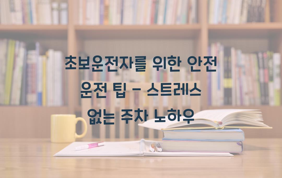 초보운전자를 위한 안전 운전 팁 - 사고 없이 주차하는 법
