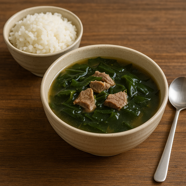 소고기 미역국과 밥 한그릇