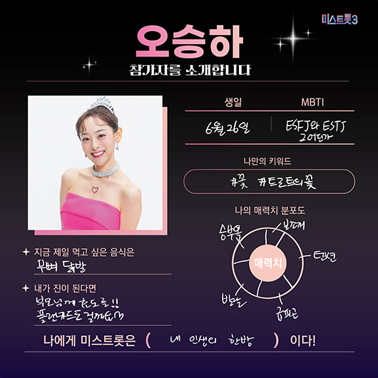 미스터트롯3 참가자 오승하