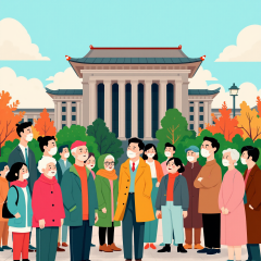 국민이 리더를 추천하는 개념의 일러스트