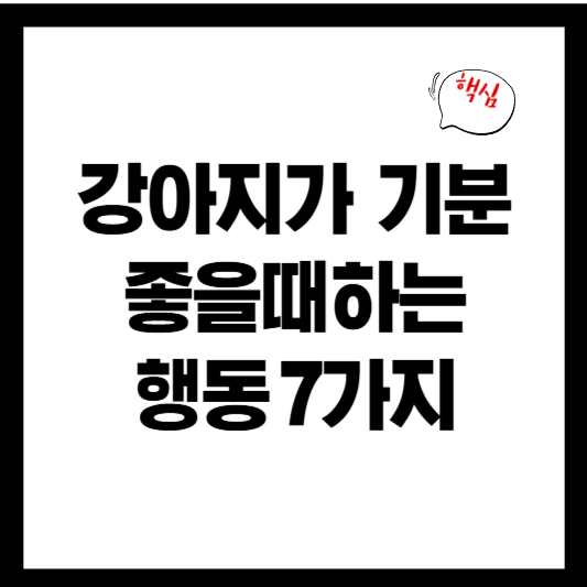 강아지가 기분이 좋을 때 보이는 행동 7가지