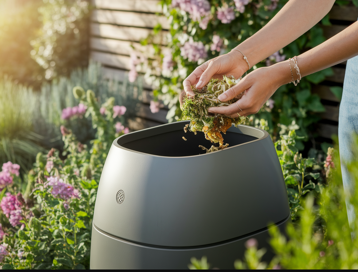 가정에서 이끼류를 이용한 정원 가구기를 하는 여성