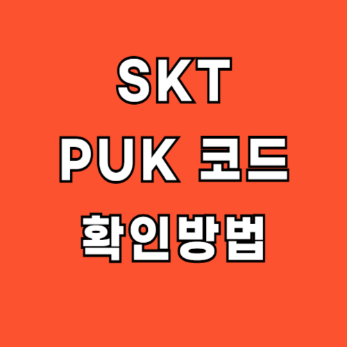 SKT PUK 코드 확인 방법