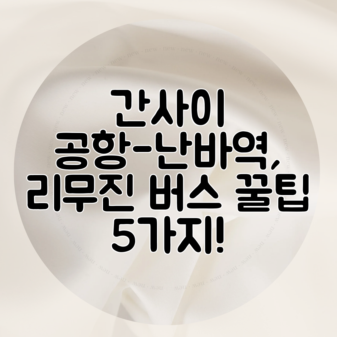 간사이 공항-난바역, 리무진 버스 꿀팁 5가지!