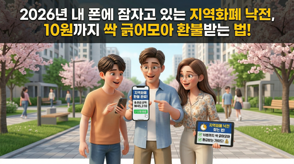 지역화폐 낙전 활용법 설명하는 모습을 표현한 캐릭터 이미지