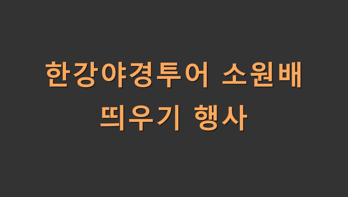 한강야경투어 소원배 띄우기 행사