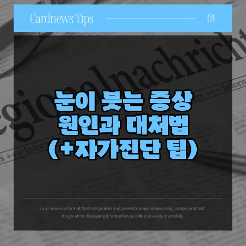눈이 붓는 증상 원인과 대처법 (+자가진단 팁)
