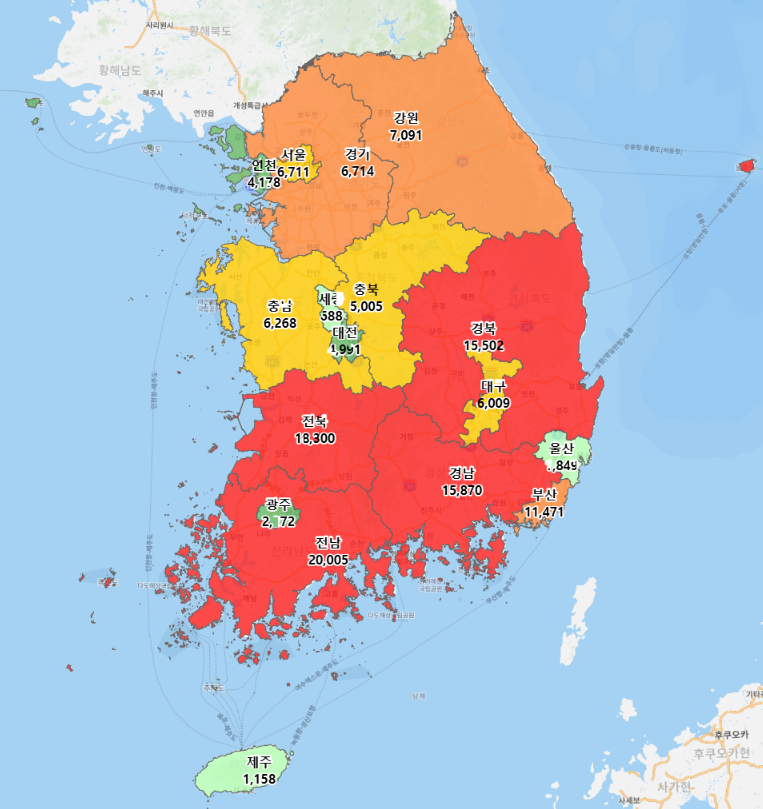 지역별 빈집 지도