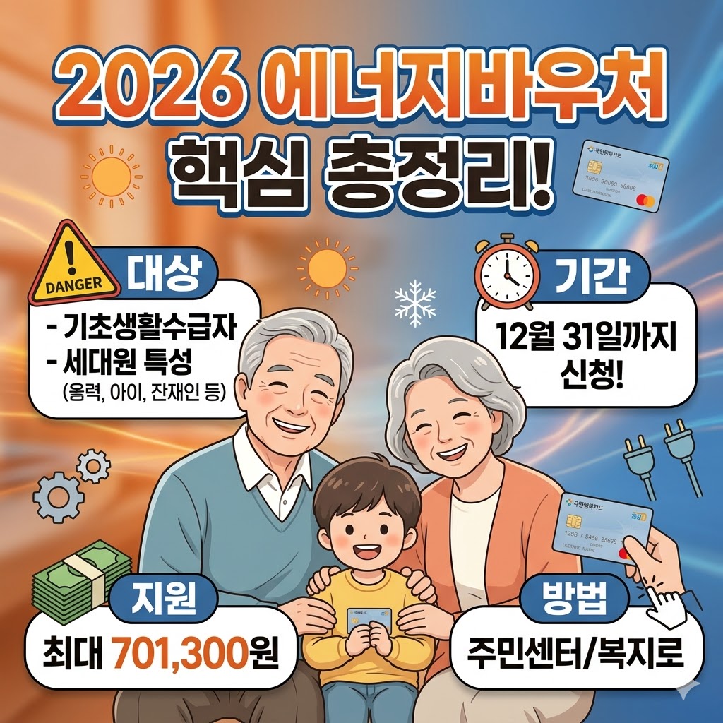 2026 에너지바우처 신청방법 대상 신청기간 지원금액 총정리