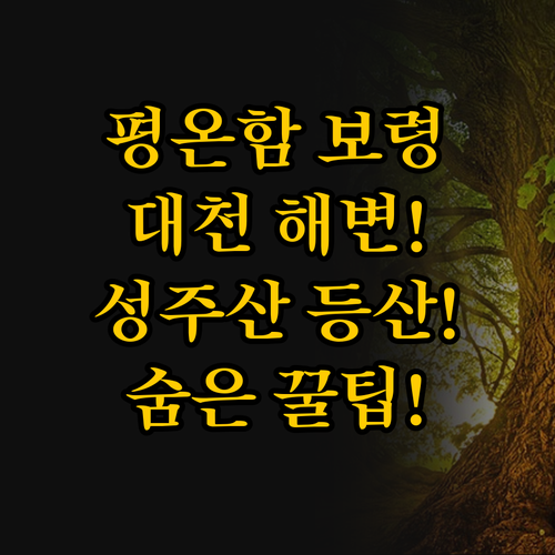 축제 없는 보령에서 만나는 평온함, ..