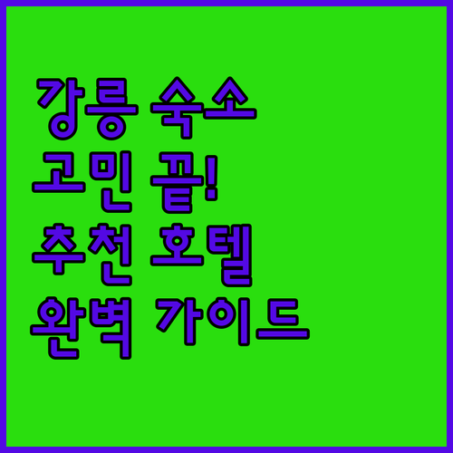 강릉 숙소 고민 끝 호텔주노 포함 강