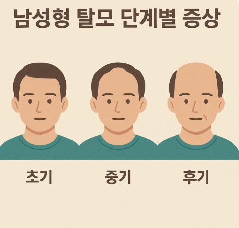 남성형 탈모 진행 단계