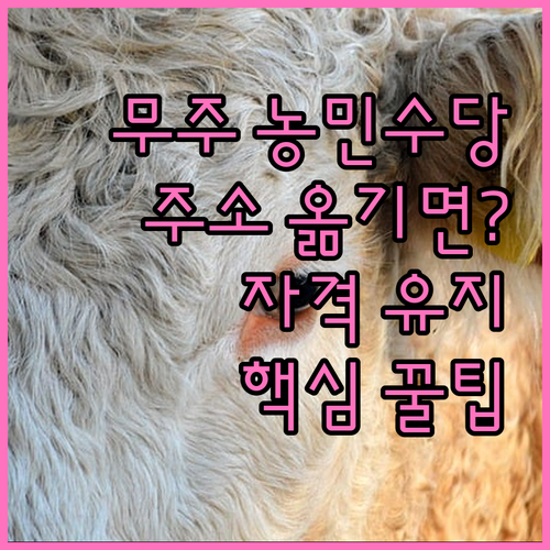 무주 농민수당 주소지 이전 시 자격 ..