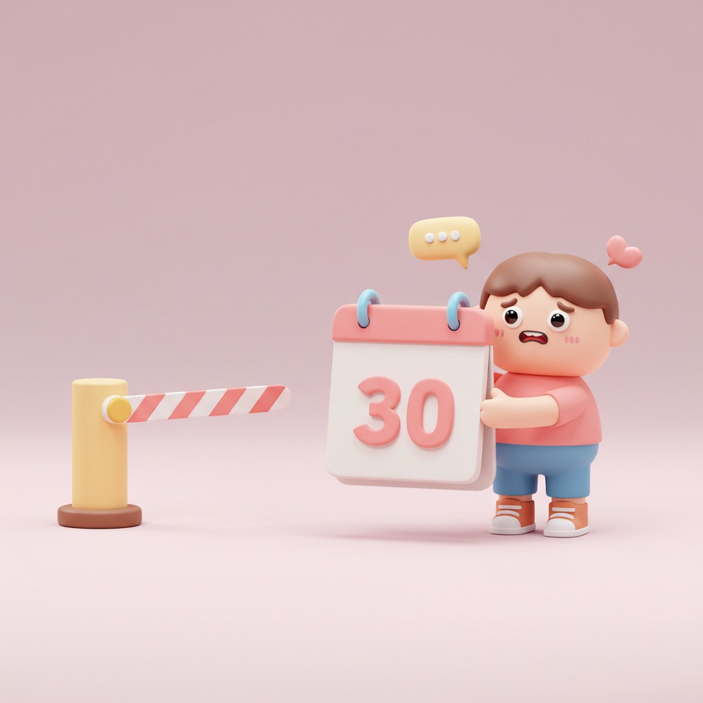 도수치료 30회 제한과 180일 면책기간을 상징하는 3D 이미지