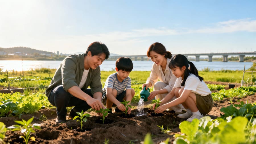 가족들과-남한강-변-텃밭-체험
