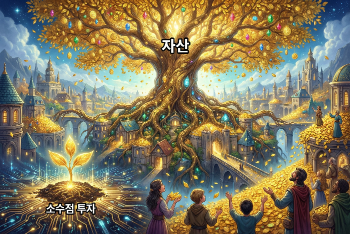 소액으로 시작한 소수점 적립식 투자가 거대한 자산 형성으로 이어지는 미래.