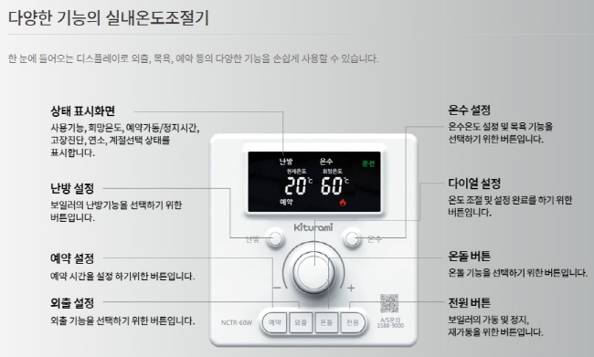 귀뚜라미 보일러 실내온도조절기 종류 및 기능 NCTR-60W