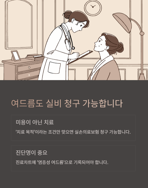 여드름도 실비 청구 가능합니다