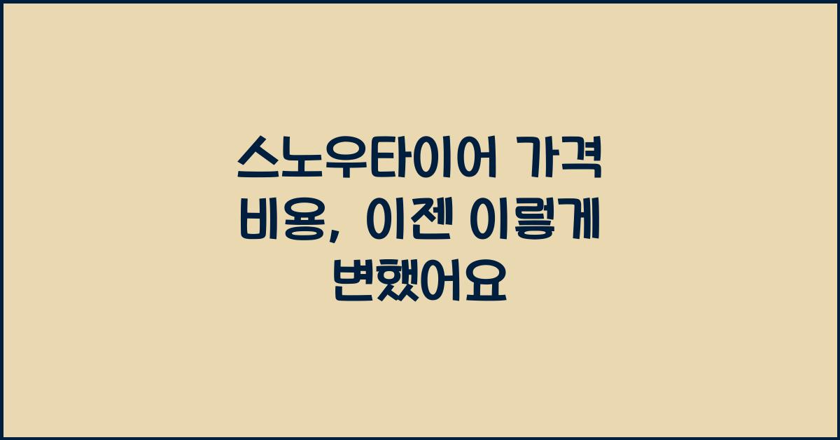스노우타이어 가격 비용