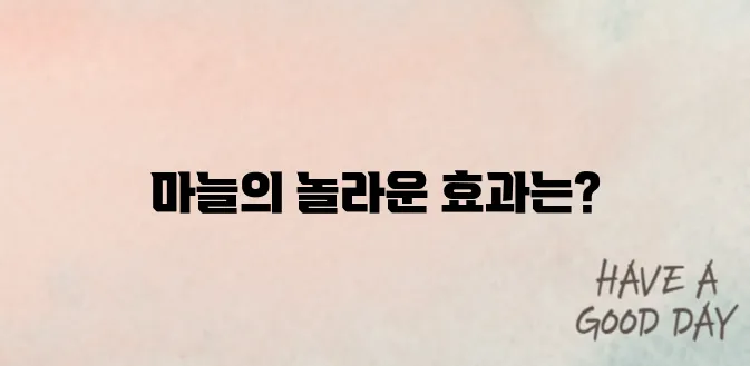 마늘 효능10가지