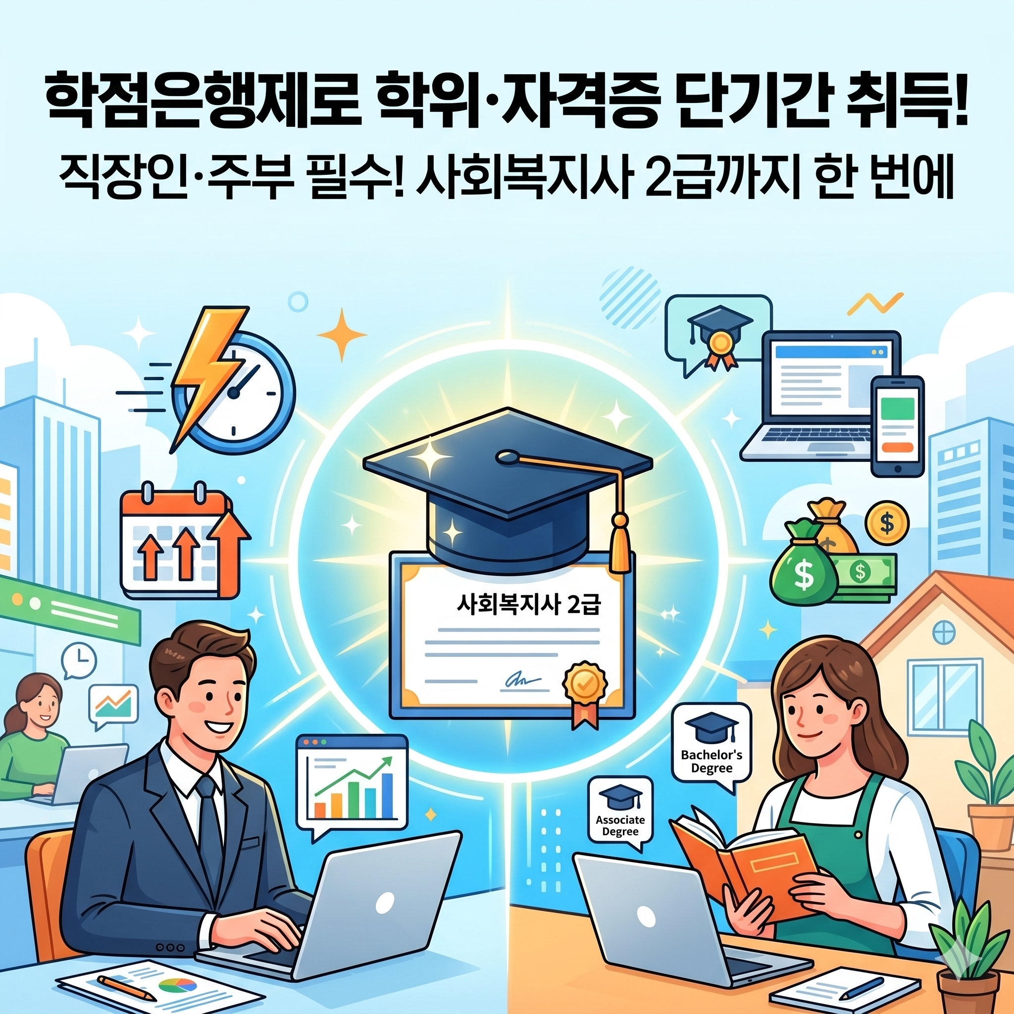 학점은행제 독학사 활용하여 대학 학위 및 자격증 단기간에 취득하는 방법