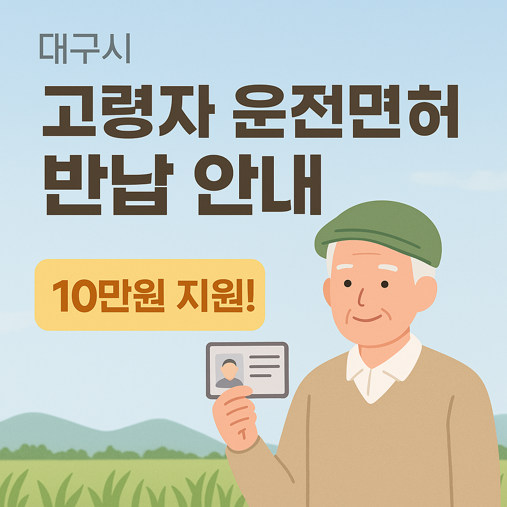 대구시 고령자 운전면허 반납