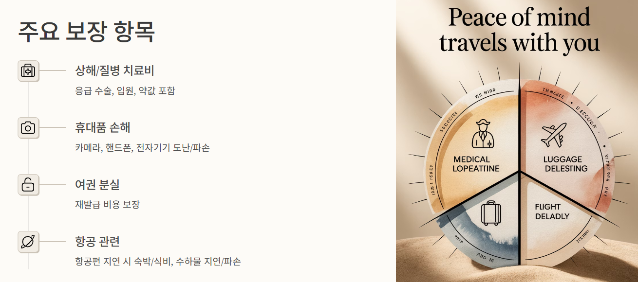 여행자보험 주요 보장 항목 정리