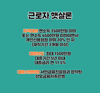 근로자 햇살론 생계자금