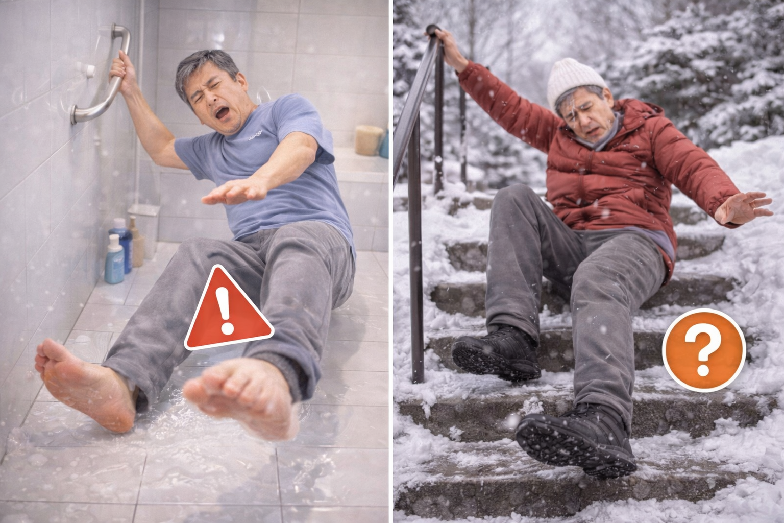 겨울철 낙상 원인과 대책(욕실, 계단 중심)관련 사진