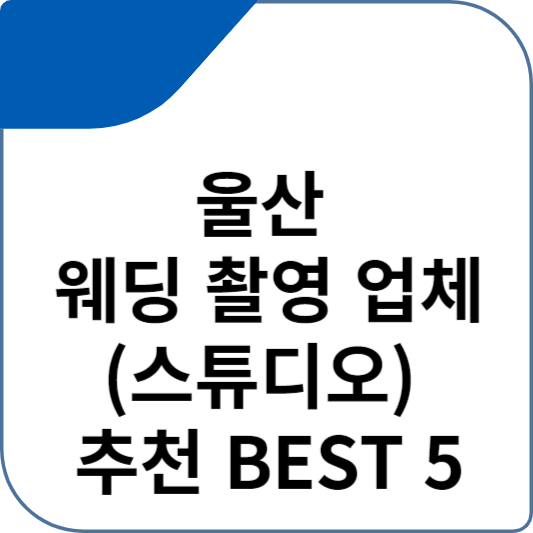 울산 웨딩 촬영 업체(스튜디오) 추천 BEST 5