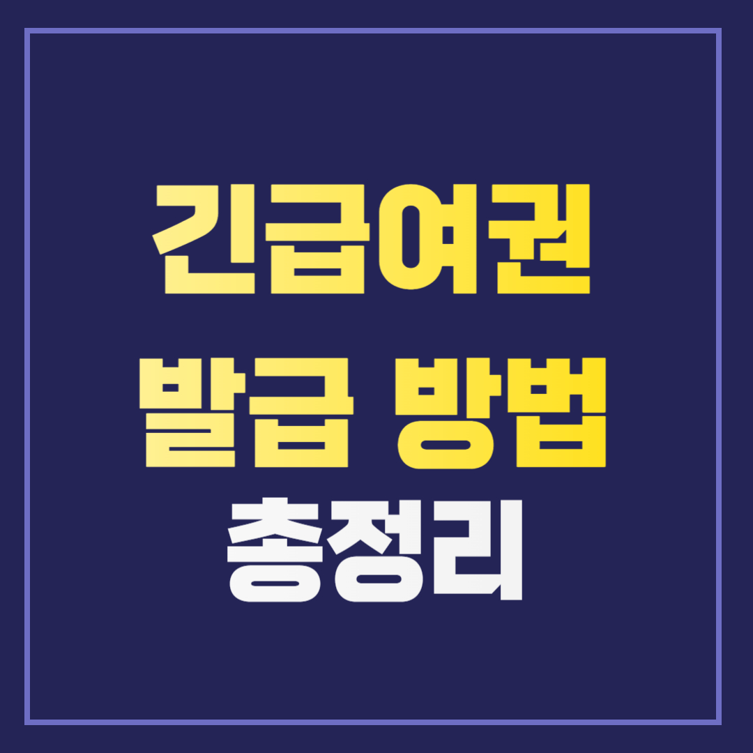 긴급여권 발급 방법 (기간,비용,발급 조건,장소,준비서류)+신청 사유서