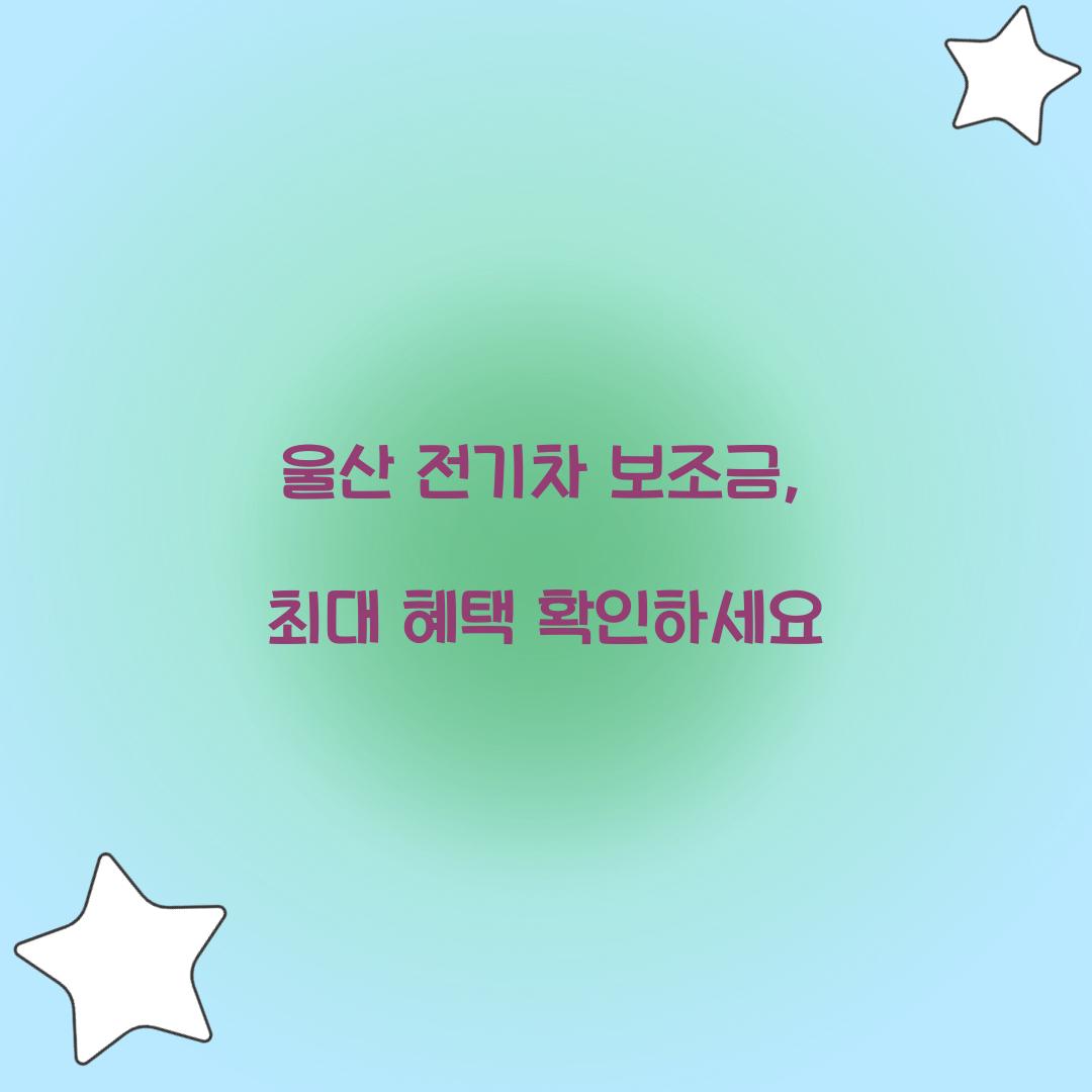 울산 전기차 보조금