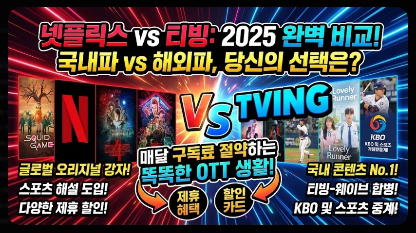 넷플릭스 티빙 비교 2025 최신 완벽가이드