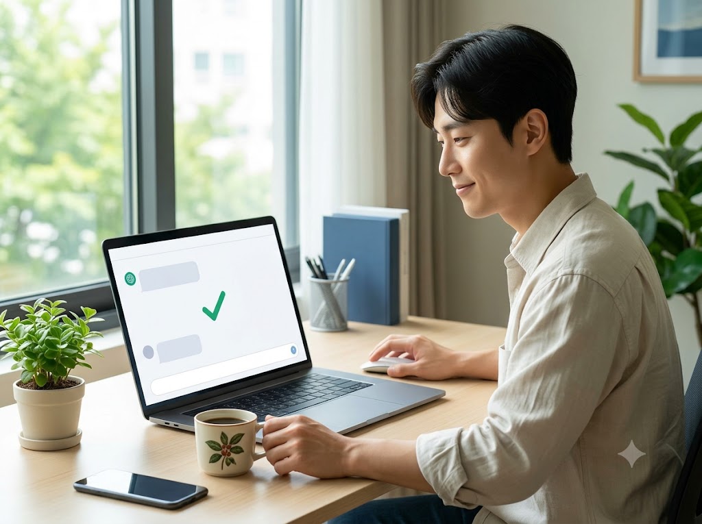오류가 해결되어 정상 작동하는 ChatGPT 화면
