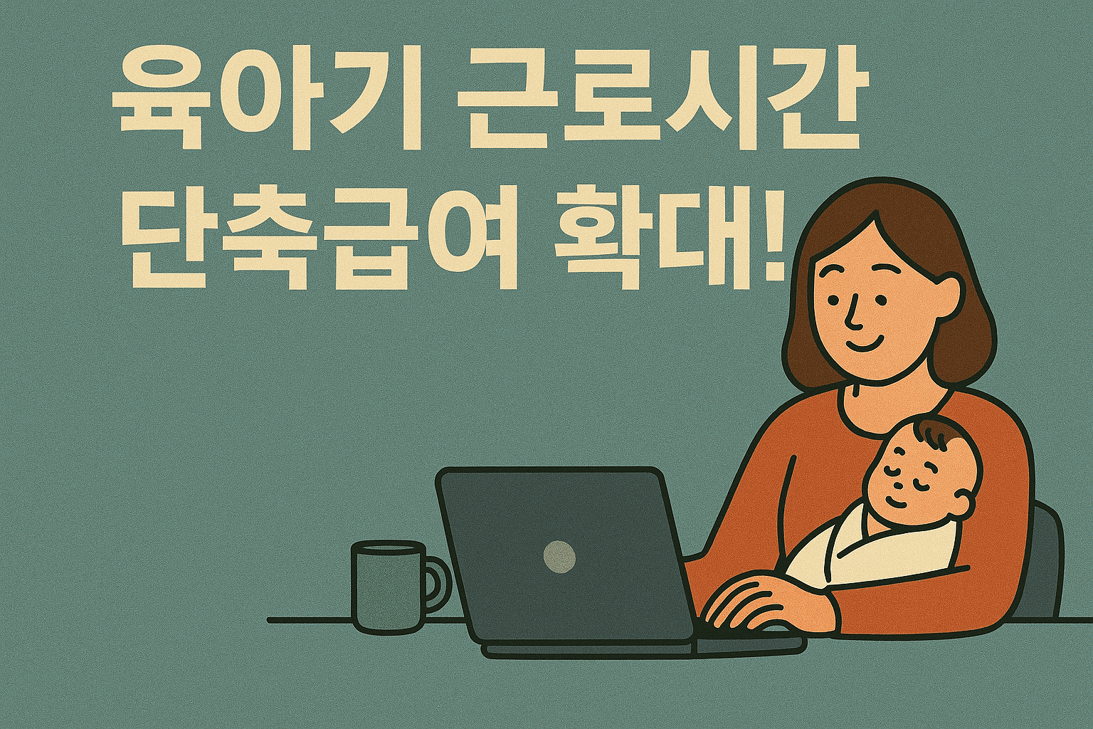아기를 안고 있는 엄마.푸근한 모습