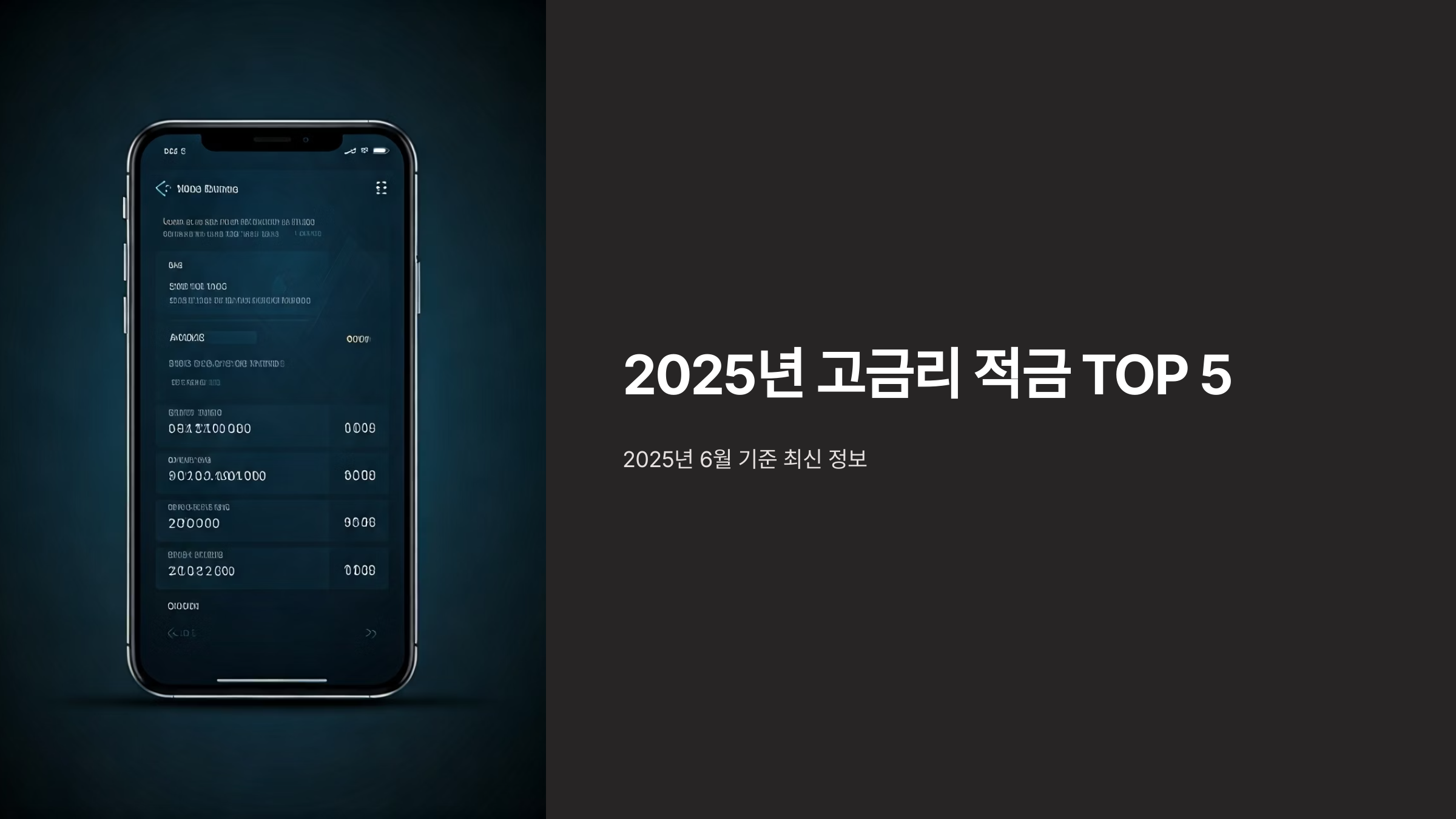 2025 적금상품 5가지 추천